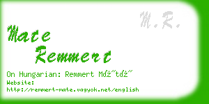 mate remmert business card